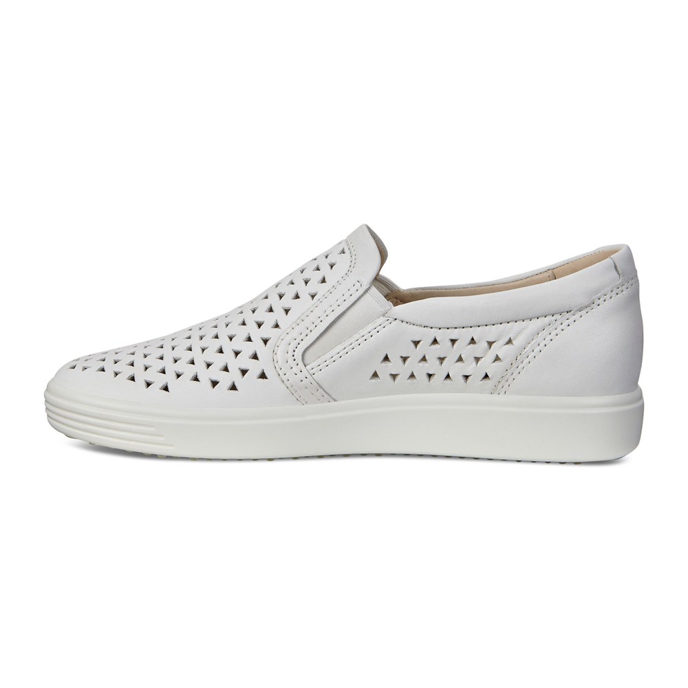 ECCO Womens Slip-On White - Soft 7 Sneakers - MJN-398625